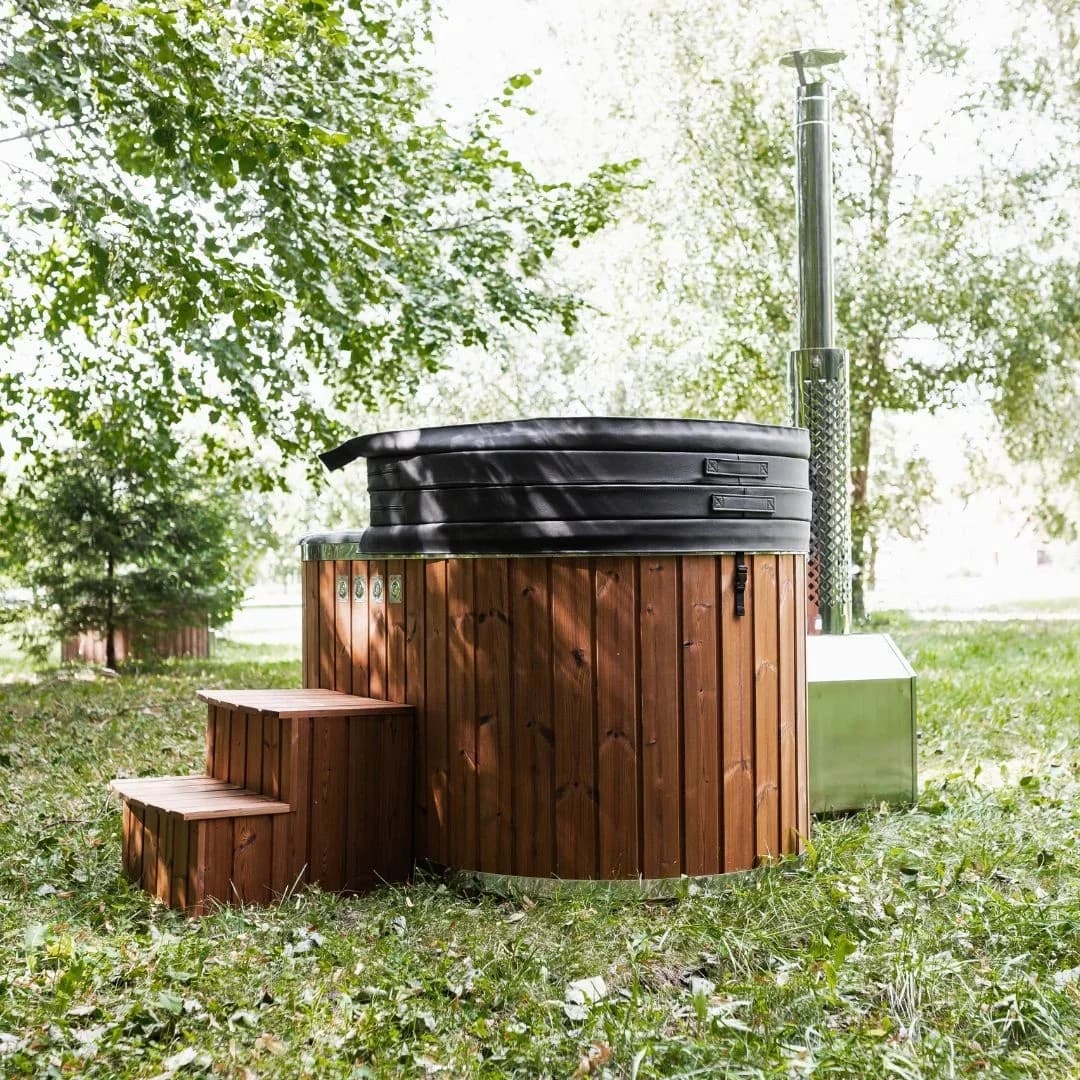 Outdoor Acrylic Ofuro Hot Tub with External Heater for 2 People, view 2