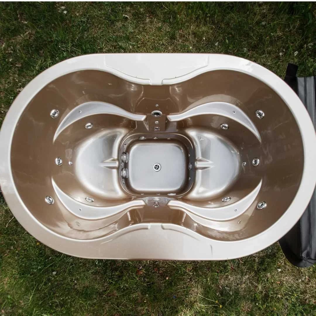 Outdoor Acrylic Ofuro Hot Tub with Side-Integrated Heater for 2 People, view 2