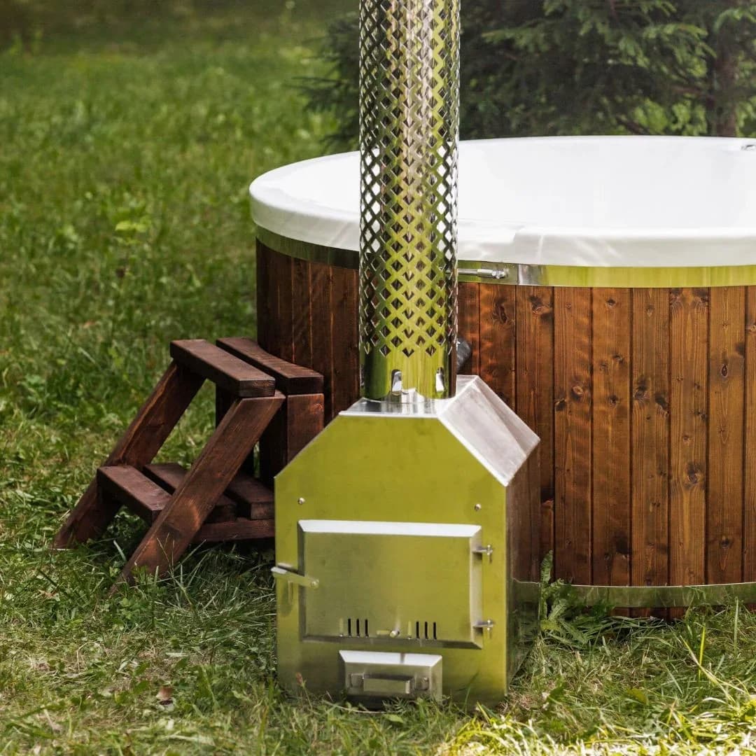 Outdoor Acrylic Round Hot Tub with External Heater, view 2