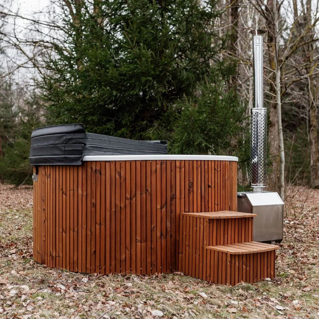Outdoor Acrylic Round Hot Tub with External Heater, view 9