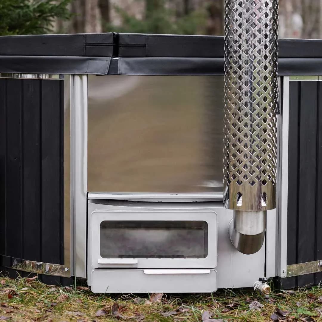 Outdoor Acrylic Round Hot Tub with Side-Integrated Heater, view 2