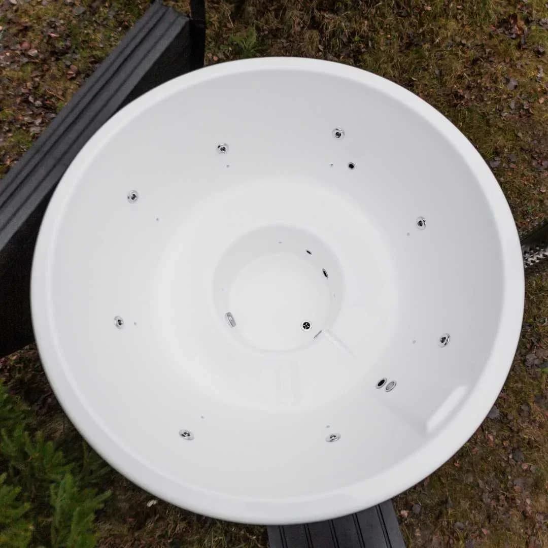 Outdoor Acrylic Round Hot Tub with Side-Integrated Heater, view 12