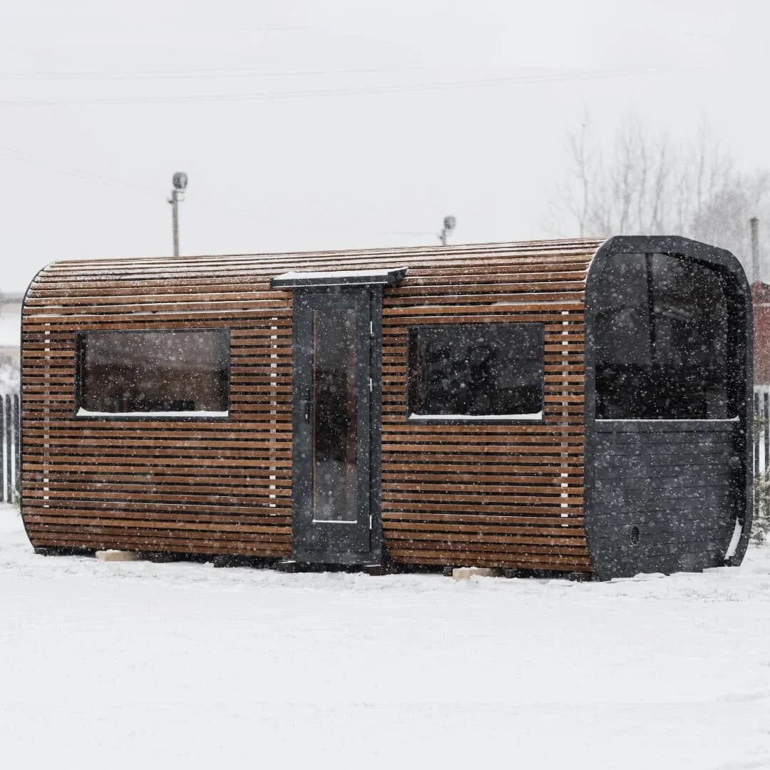 Outdoor Cube Sauna in Thermo Wood Premium Build for 8 People (2.5m x 5m)