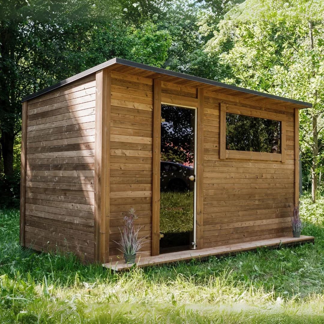 Outdoor Cube Sauna with Changing Room for 8 People (4m x 2.4m)
