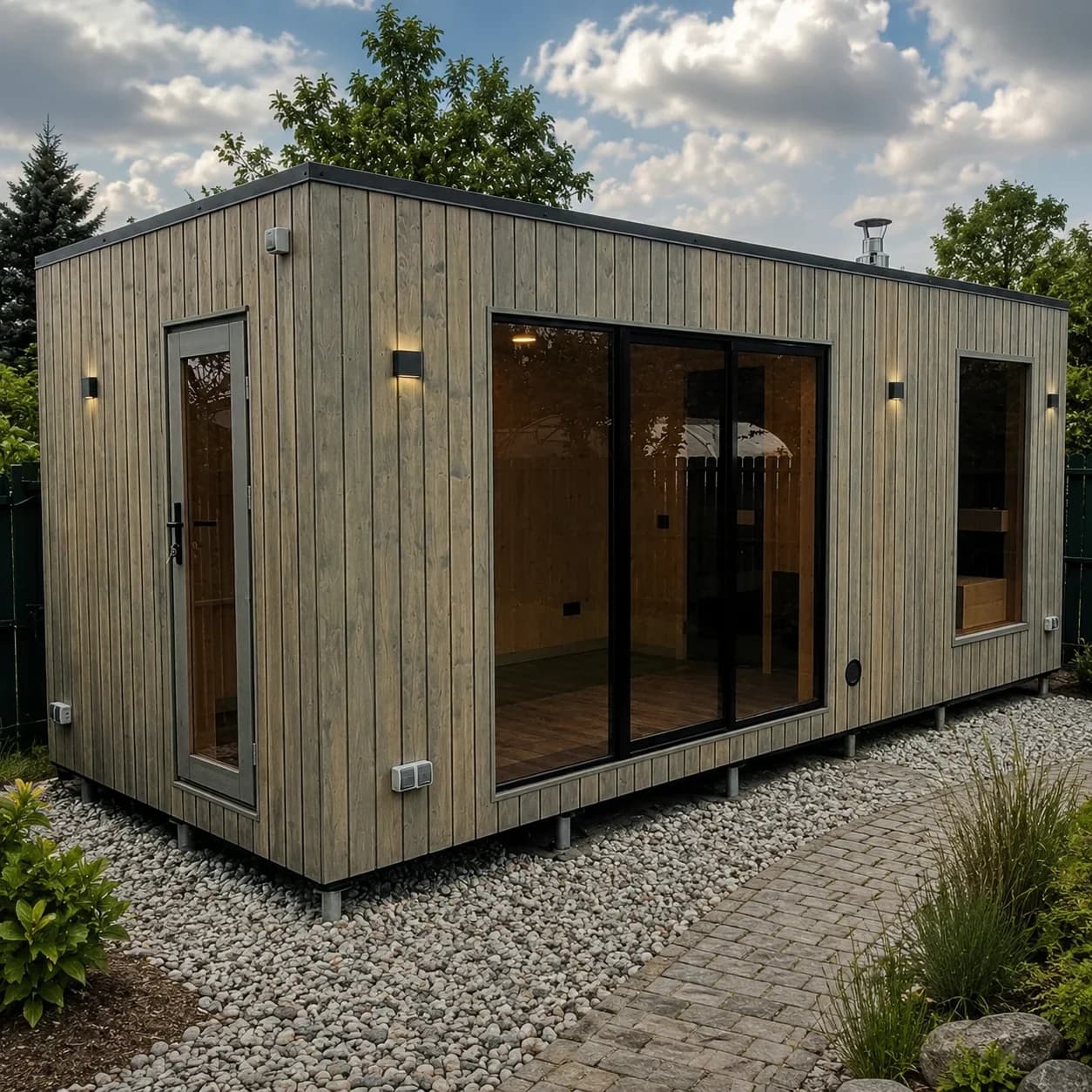 Outdoor Insulated Garden Sauna (2.4m x 6m)