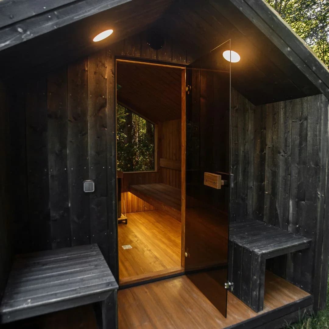 Outdoor Insulated Garden Sauna with Front Glass (2.4m x 3m), view 2