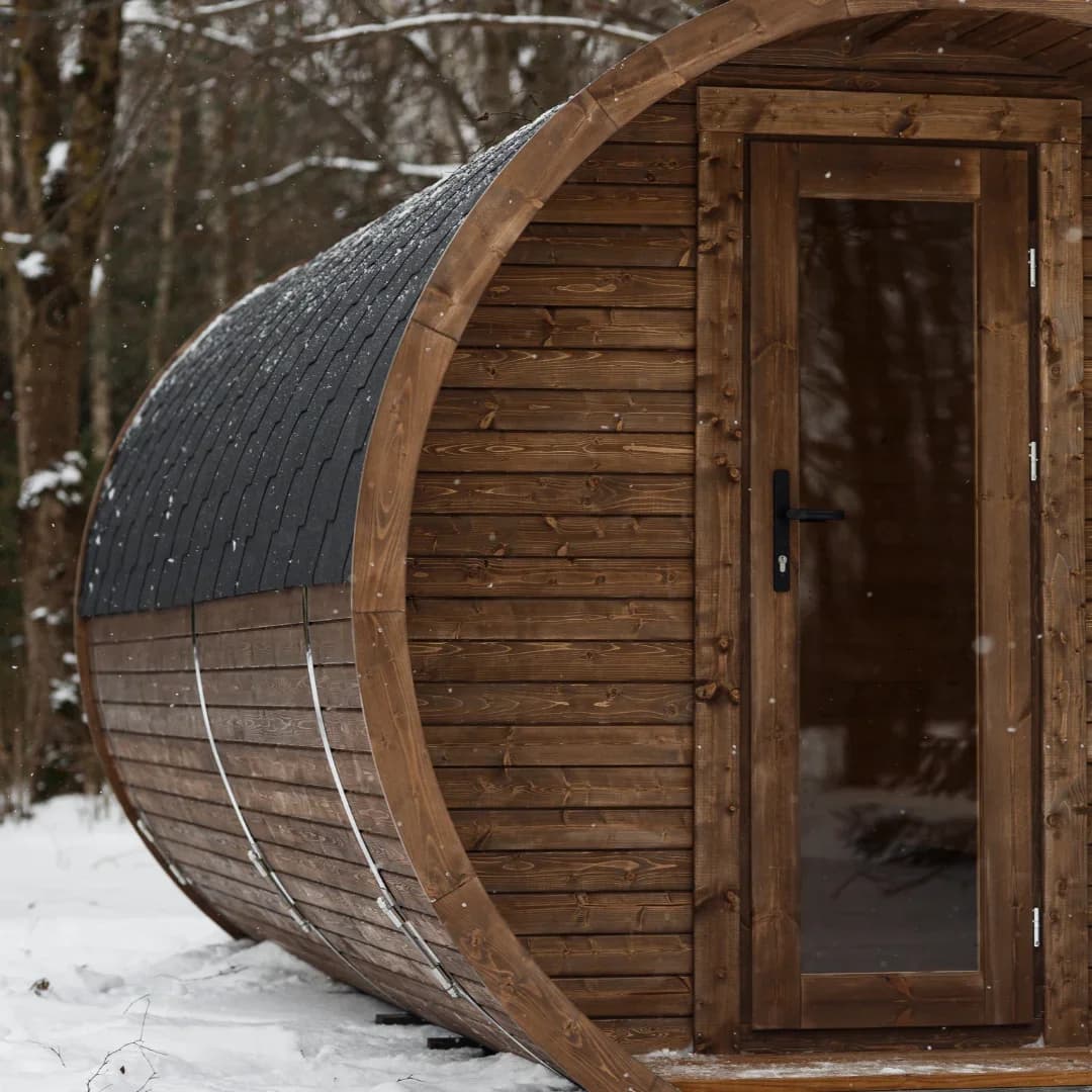 Outdoor Round Sauna with Changing Room (4.5M), view 2