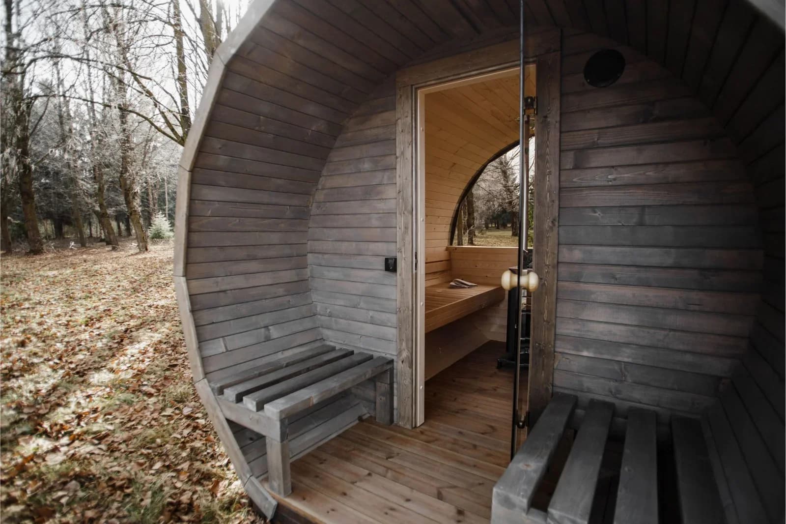 Outdoor Round Sauna with Terrace (3M)