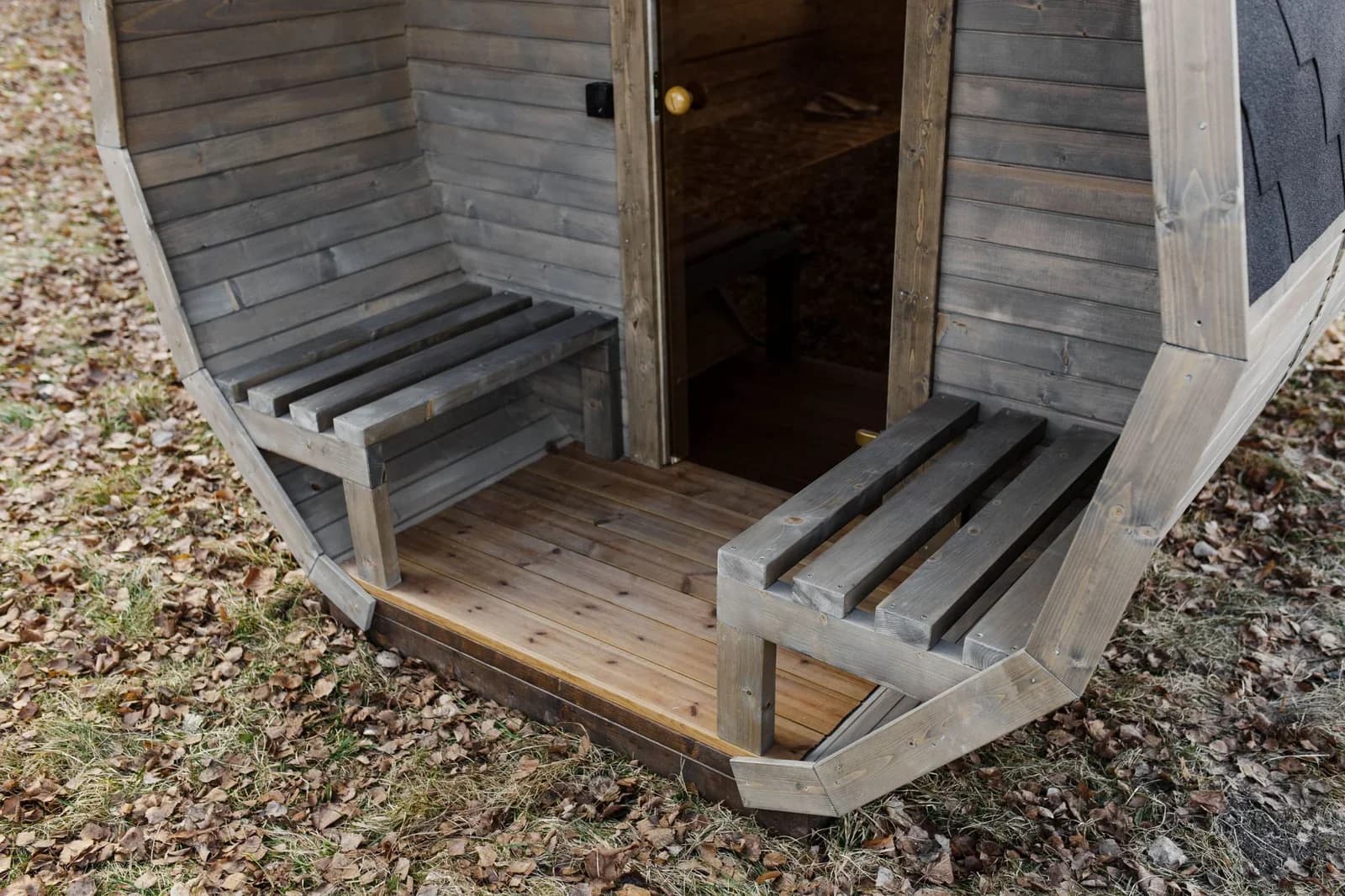 Outdoor Round Sauna with Terrace (3M), view 2