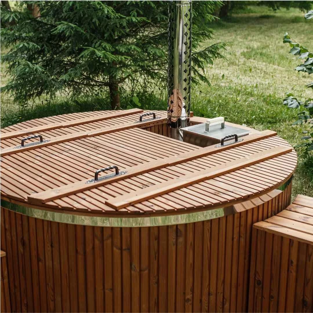 Outdoor Stainless Steel Hot Tub with Integrated Heater for 6-7 People, view 15