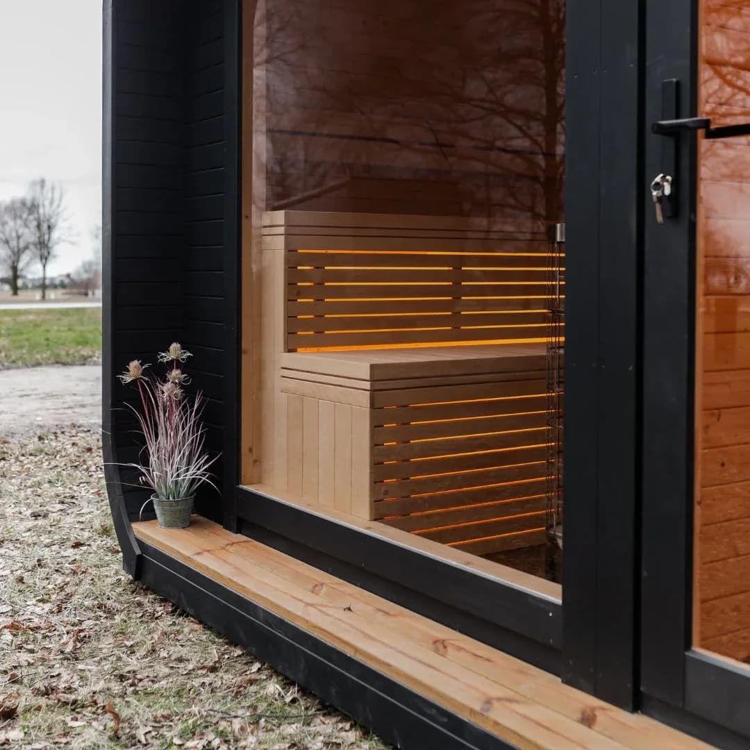 Outdoor Wooden Sauna with Changing Room for 6 People (2.5m x 4.2m), view 2