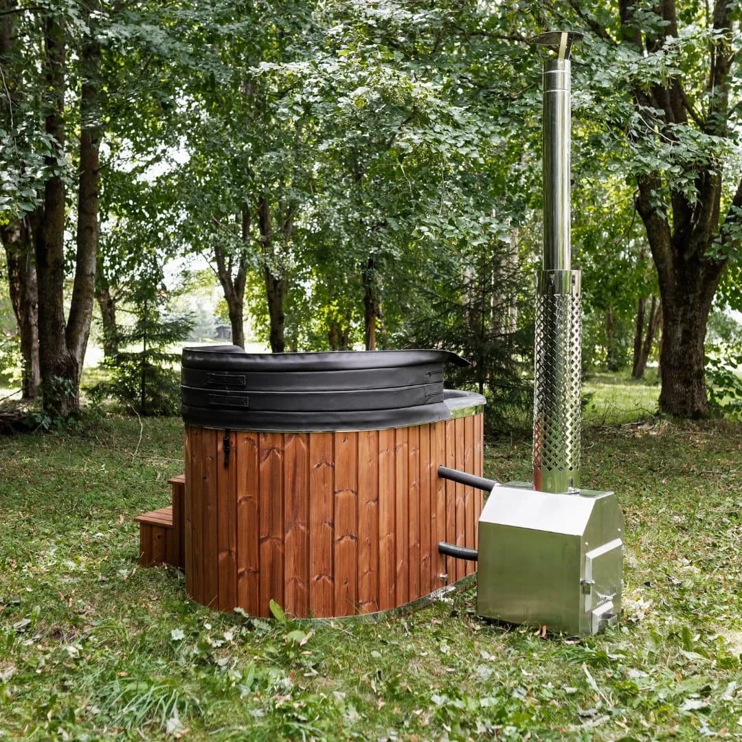 Outdoor Acrylic Ofuro Hot Tub with External Heater for 2 People