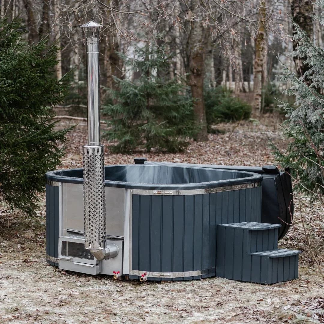 Outdoor Acrylic Square Hot Tub with Side-Integrated Heater for 8 People (2m x 2m)
