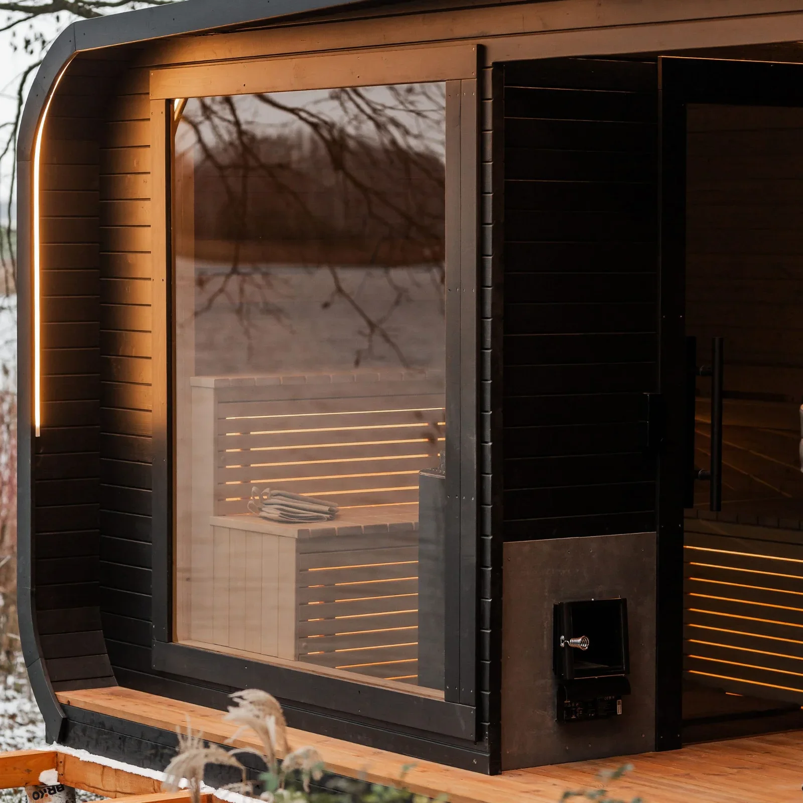 Outdoor Glass-Front Sauna and Hot Tub Suite, view 10