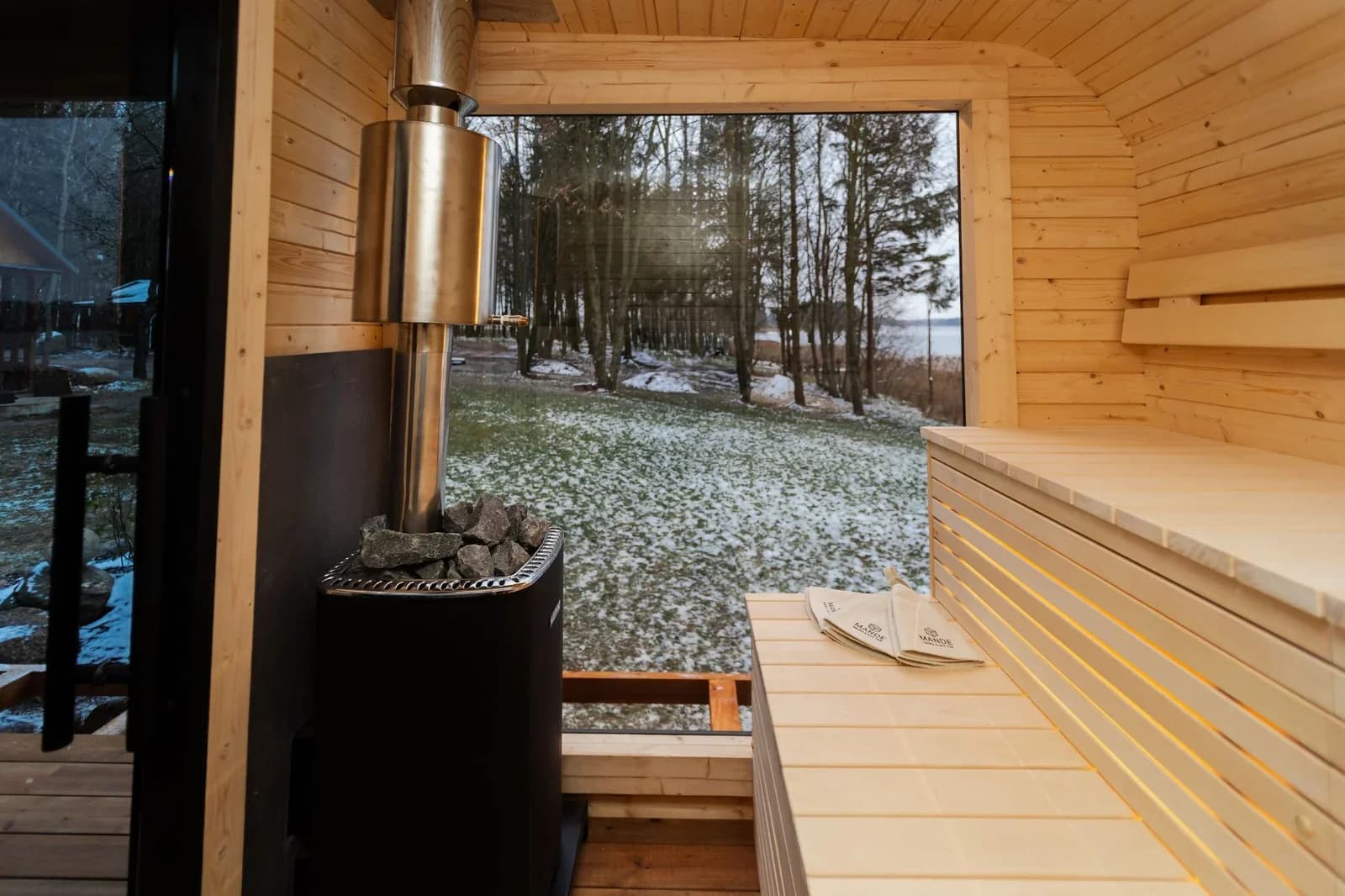 Outdoor Glass-Front Sauna and Hot Tub Suite, view 17