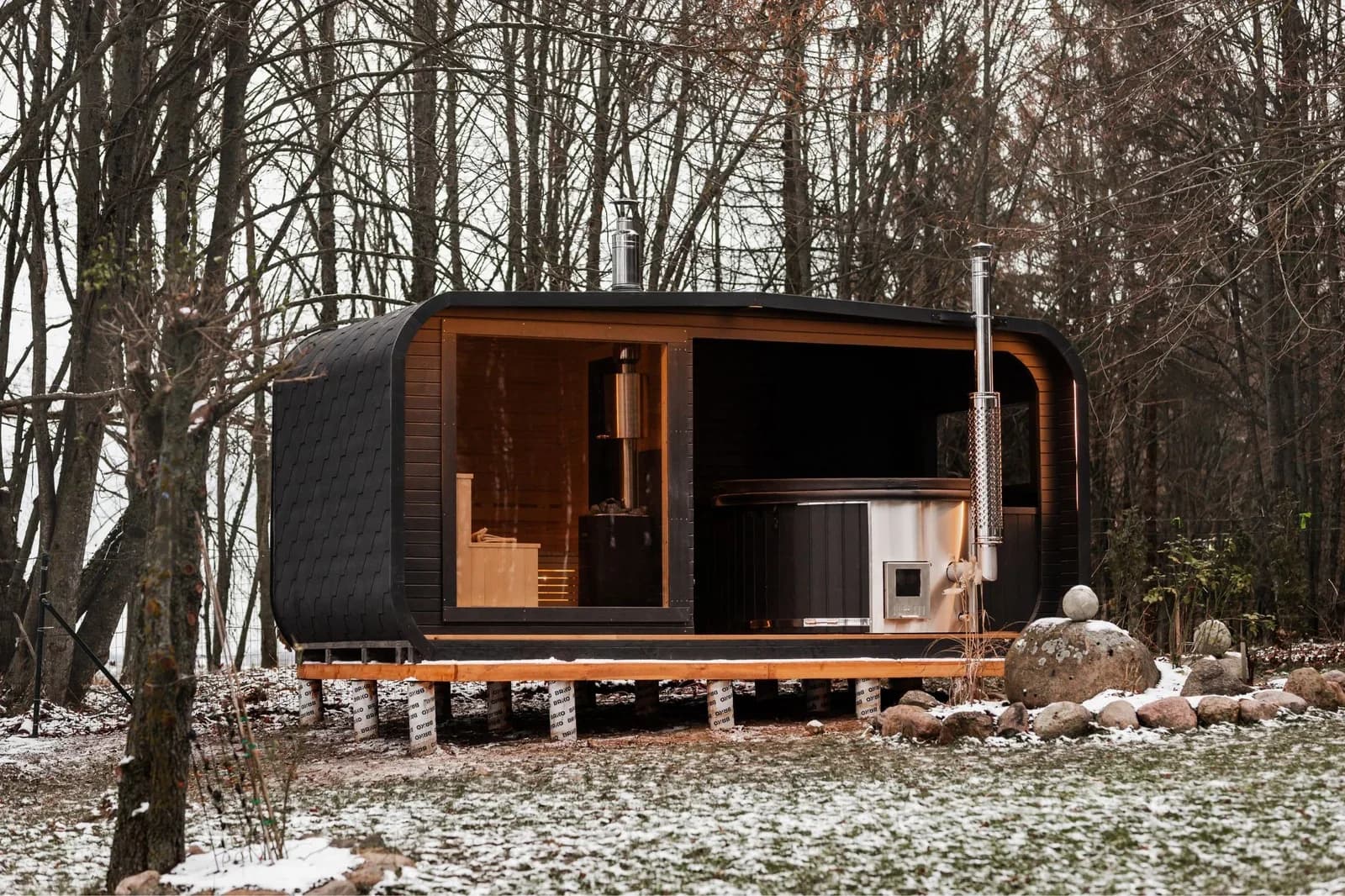 Outdoor Glass-Front Sauna and Hot Tub Suite, view 28