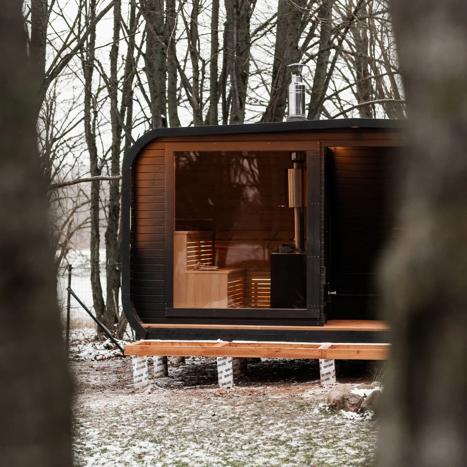 Outdoor Glass-Front Sauna and Hot Tub Suite, view 29
