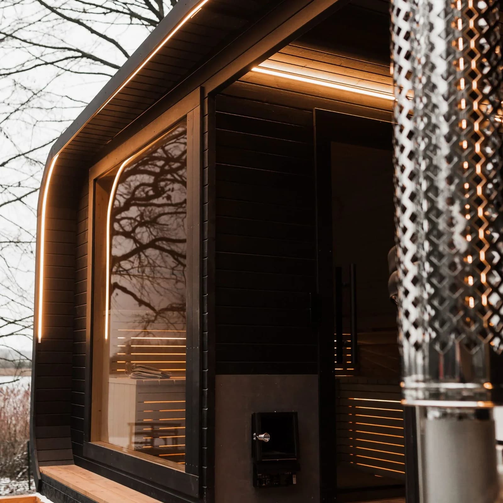 Outdoor Glass-Front Sauna and Hot Tub Suite, view 3
