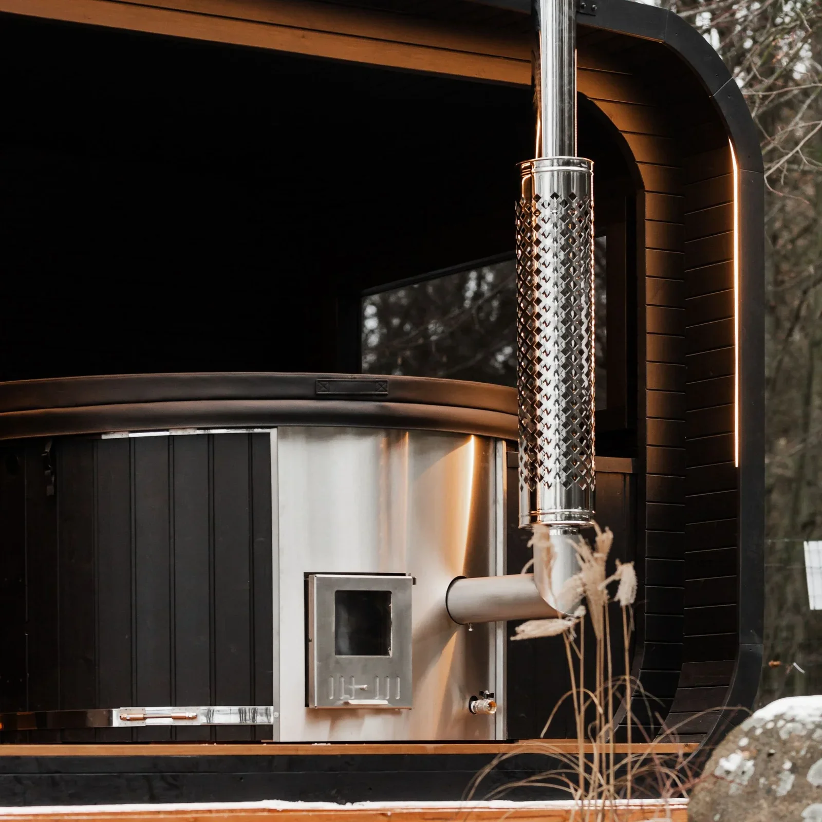 Outdoor Glass-Front Sauna and Hot Tub Suite, view 39