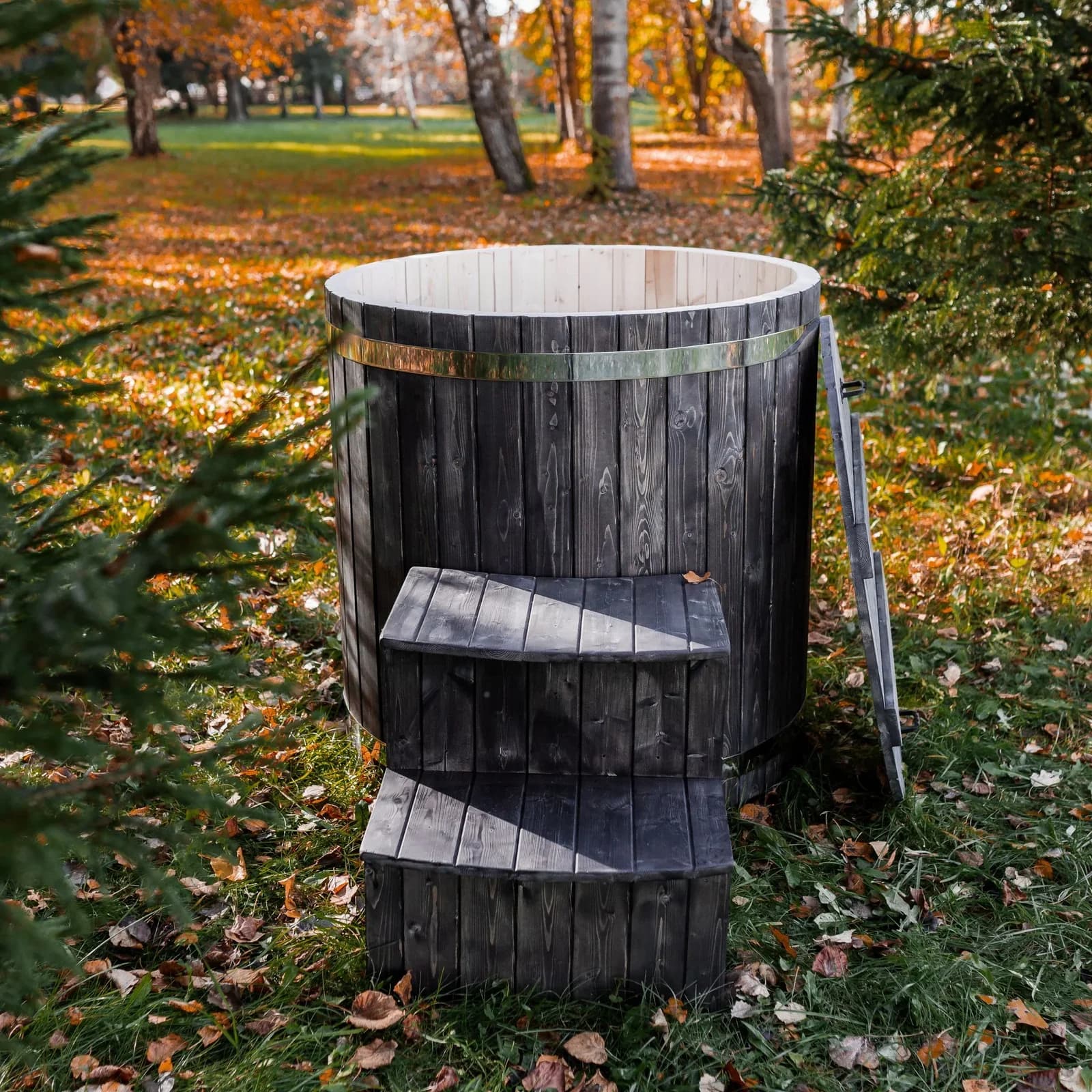 Outdoor Single-Person Wooden Cold Plunge Tub, view 10