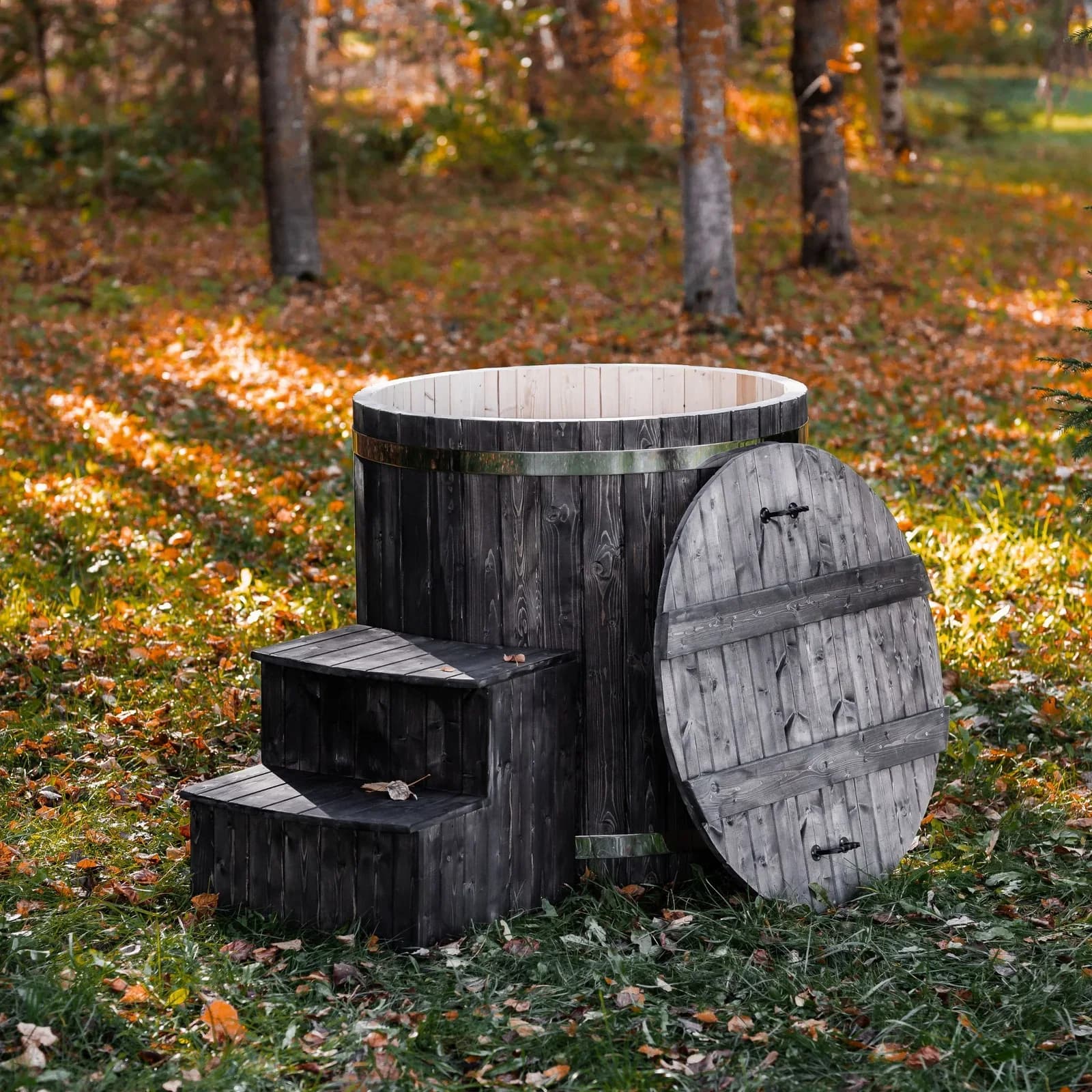 Outdoor Single-Person Wooden Cold Plunge Tub, view 12